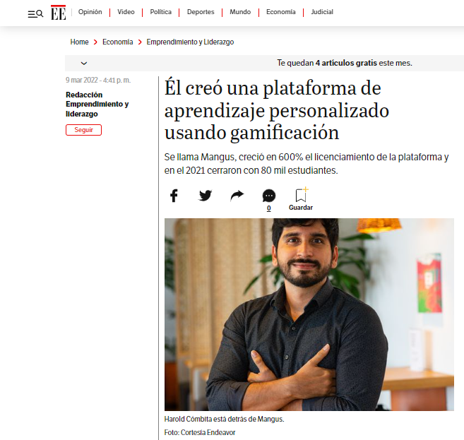 Él creó una plataforma de aprendizaje personalizado usando gamificación